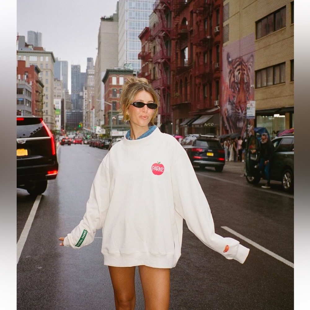 Parke NYC Embroidered Mockneck Sweatshirt L/XL